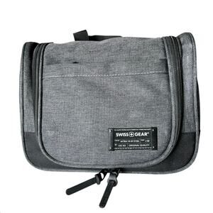 SwissGear Getaway Mens Toiletry Travel Bag Gray/Black Multiple Pockets Zip Close